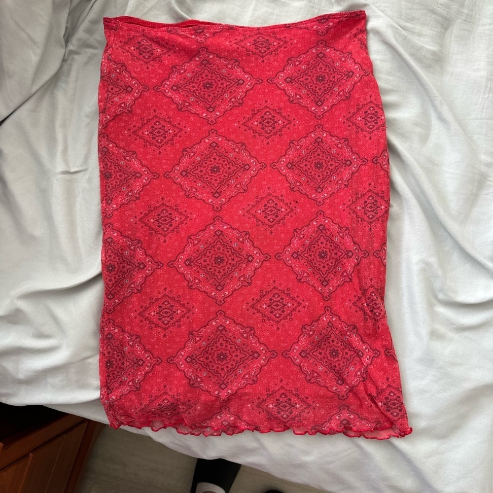 Vintage 90s Bebe Mesh Bandana Print skirt